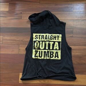 Black and Yellow Zumba Hoodie Tank